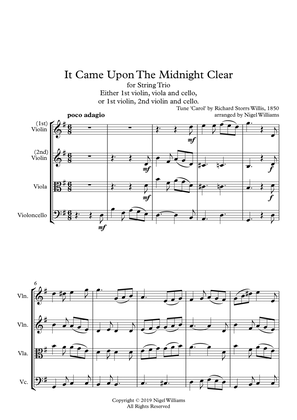 Book cover for It Came Upon The Midnight Clear, for String Trio