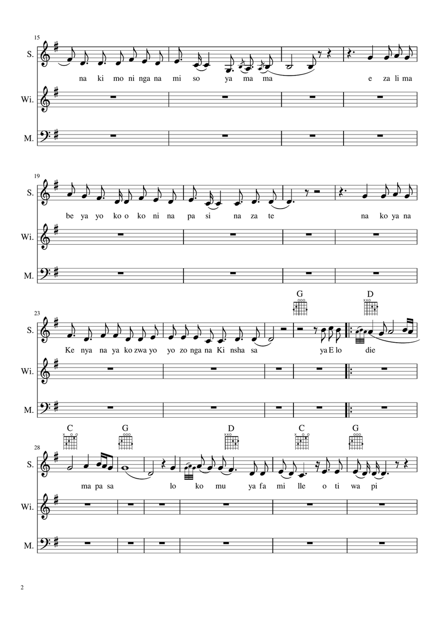 Nakei Nairobi by Mbilia Bell SATB 4-Part scores gallery preview page 2