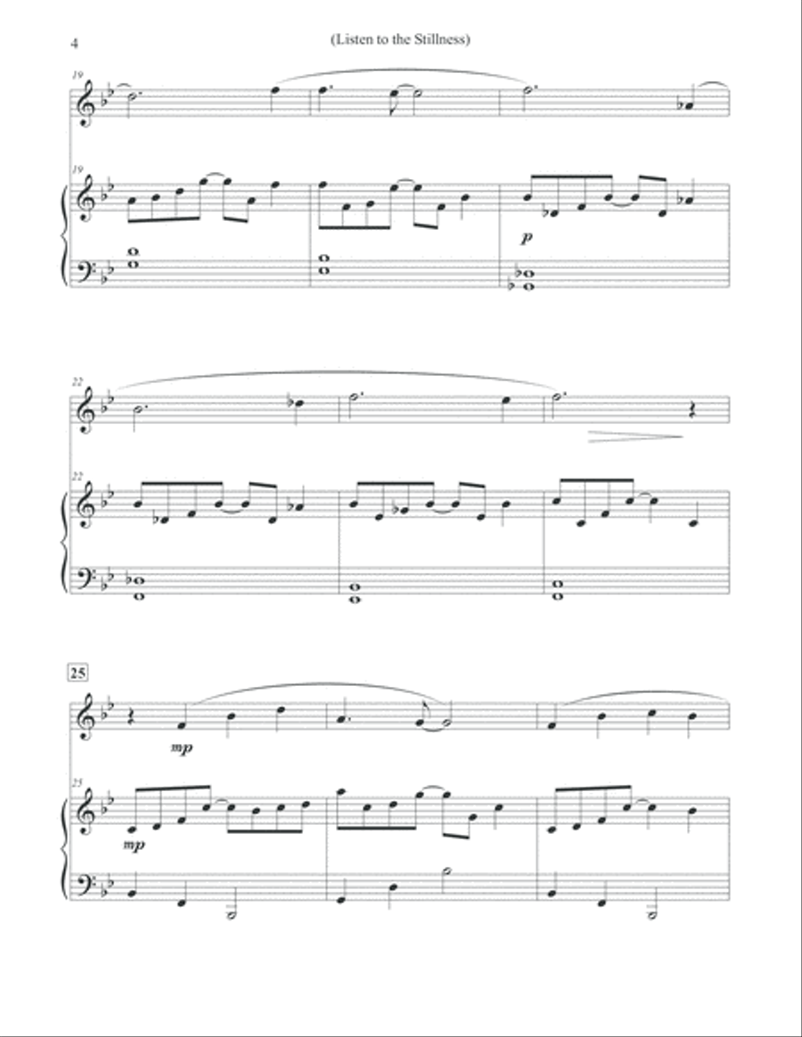 Listen to the Stillness - Oboe & Piano Piano scores gallery preview page 4