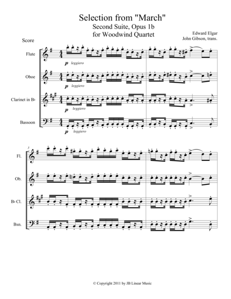 Elgar - March from "The Wand of Youth" for flexible woodwind quartet