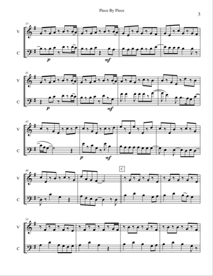 Piece By Piece Piece By Piece String Duet scores gallery preview page 3
