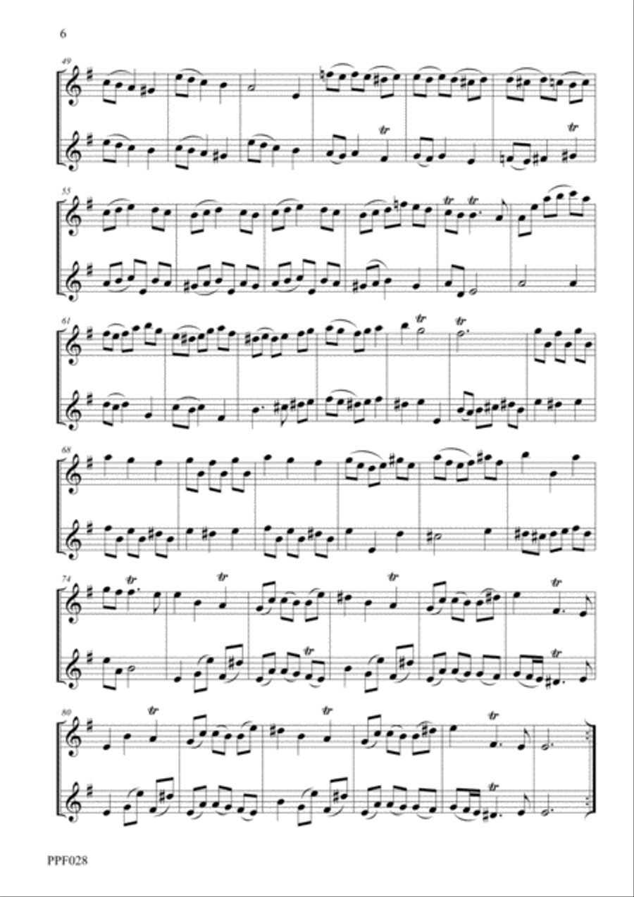 BLAVET SONATA No. 1 IN E MINOR FOR 2 FLUTES Flute Duet scores gallery preview page 6