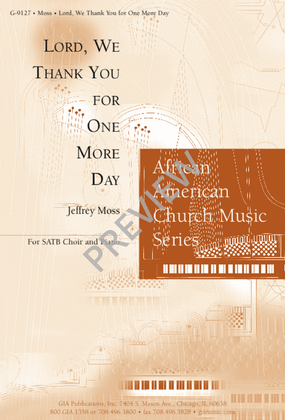 Book cover for Lord, We Thank You for One More Day