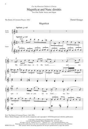 Magnificat and Nunc dimittis (Downloadable)