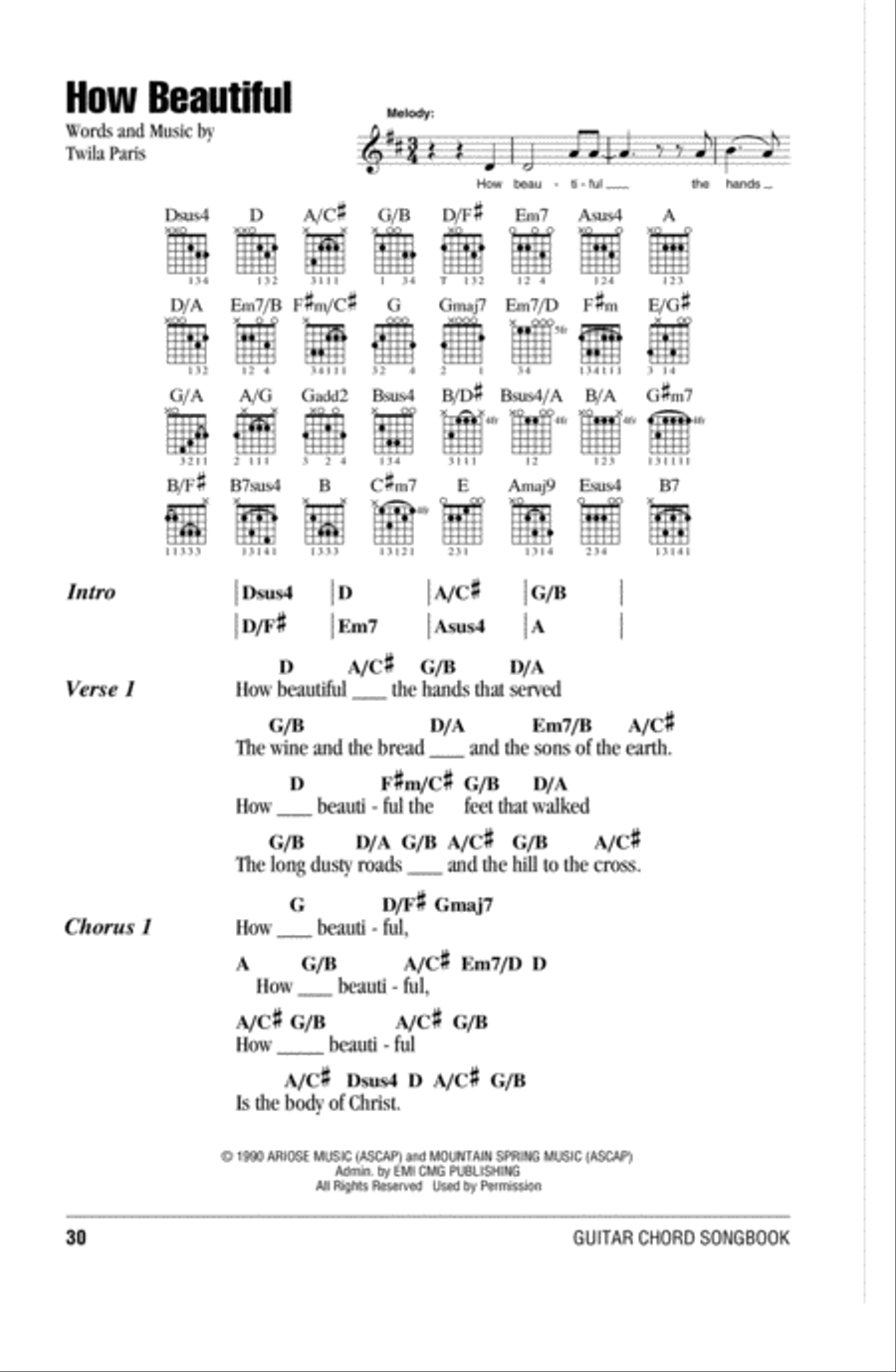 How Beautiful How Beautiful Acoustic Guitar scores gallery preview page 1