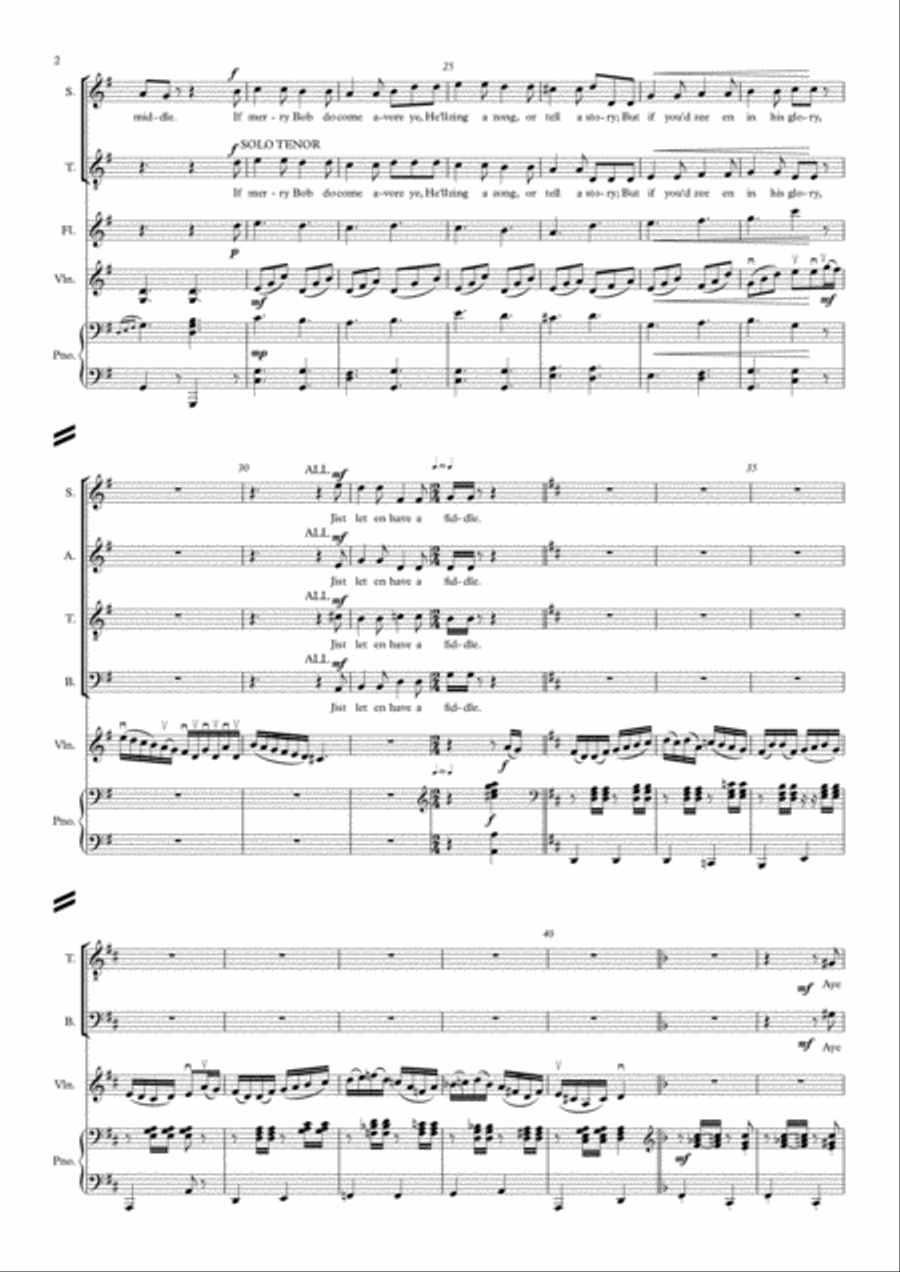 William Barnes Suite - 3. Bob the Fiddler 4-Part scores gallery preview page 2