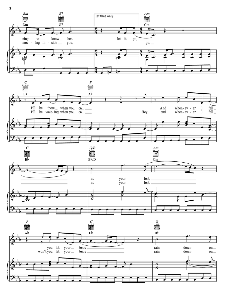 Fall At Your Feet Piano, Vocal, Guitar scores gallery preview page 2
