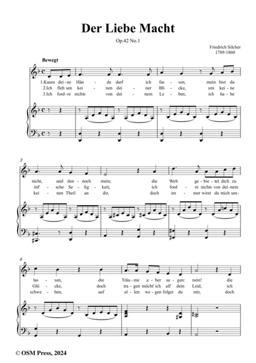 Silcher-Der Liebe Macht(Kaum deine Hände darf ich fassen),in d minor,Op.42 No.1