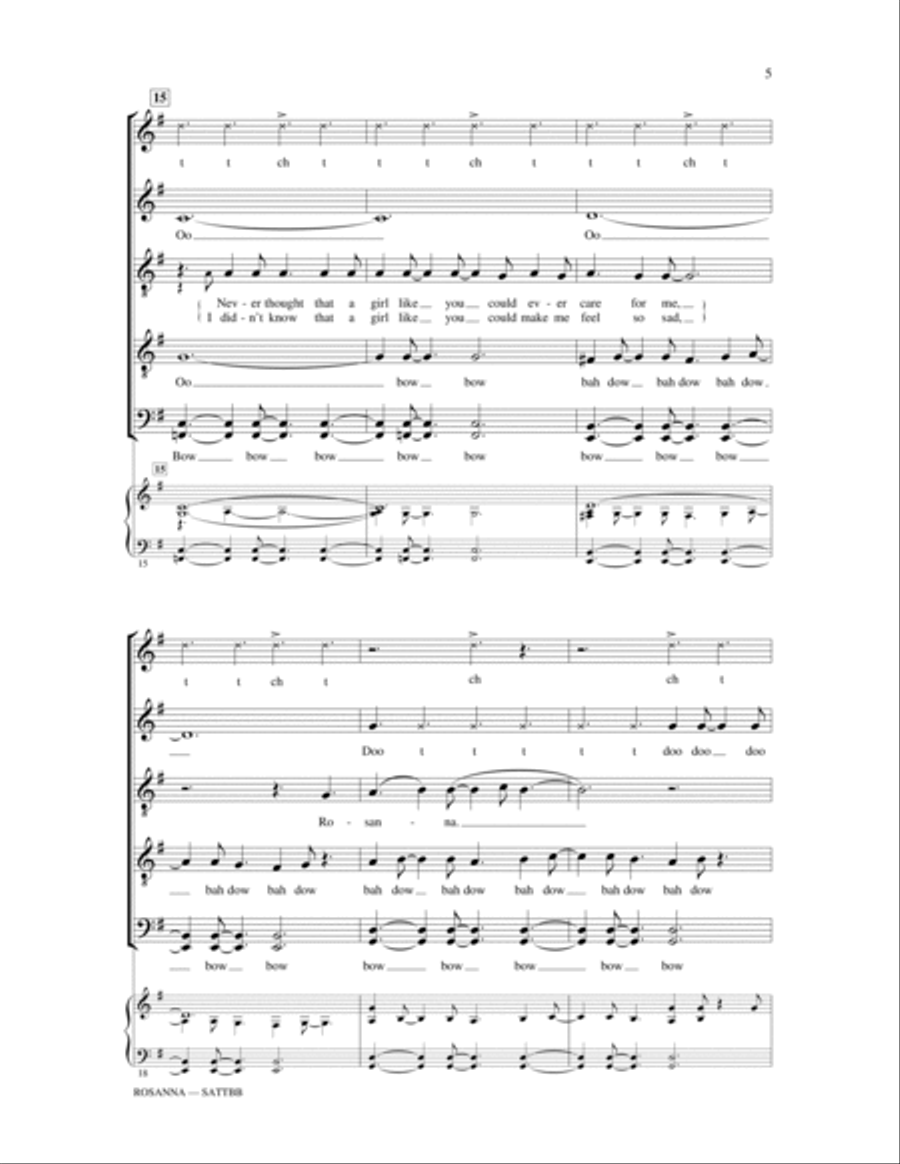 Rosanna (arr. David Lawson) 4-Part scores gallery preview page 4