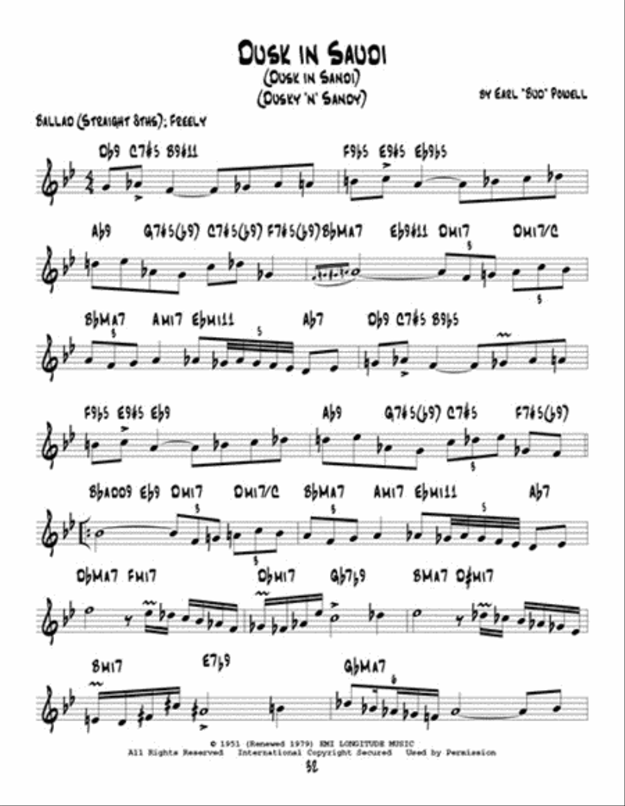 The Bud Powell Real Book Piano scores gallery preview page 4