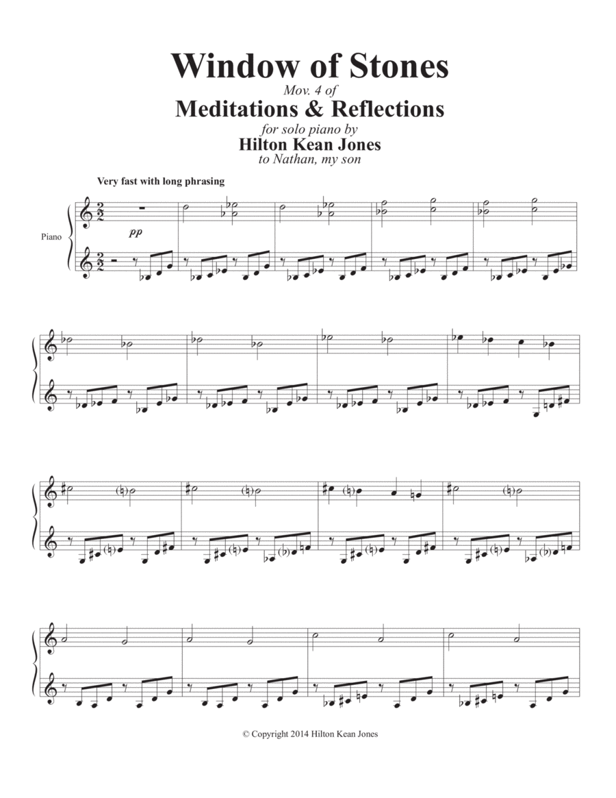 The Window of Stones The Window of Stones Piano Solo scores gallery preview page 1