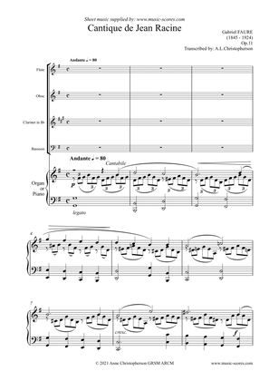 Cantique de Jean Racine - Flute, Oboe, Clarinet, Bassoon and Piano