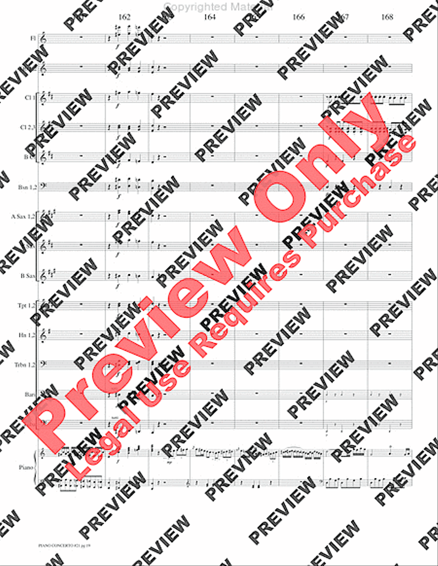 Piano Concerto No. 21, K. 467 (Movement I) Concert Band scores gallery preview page 22