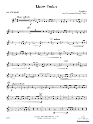 Liadov Fanfare: (wp) 2nd Horn in E-flat