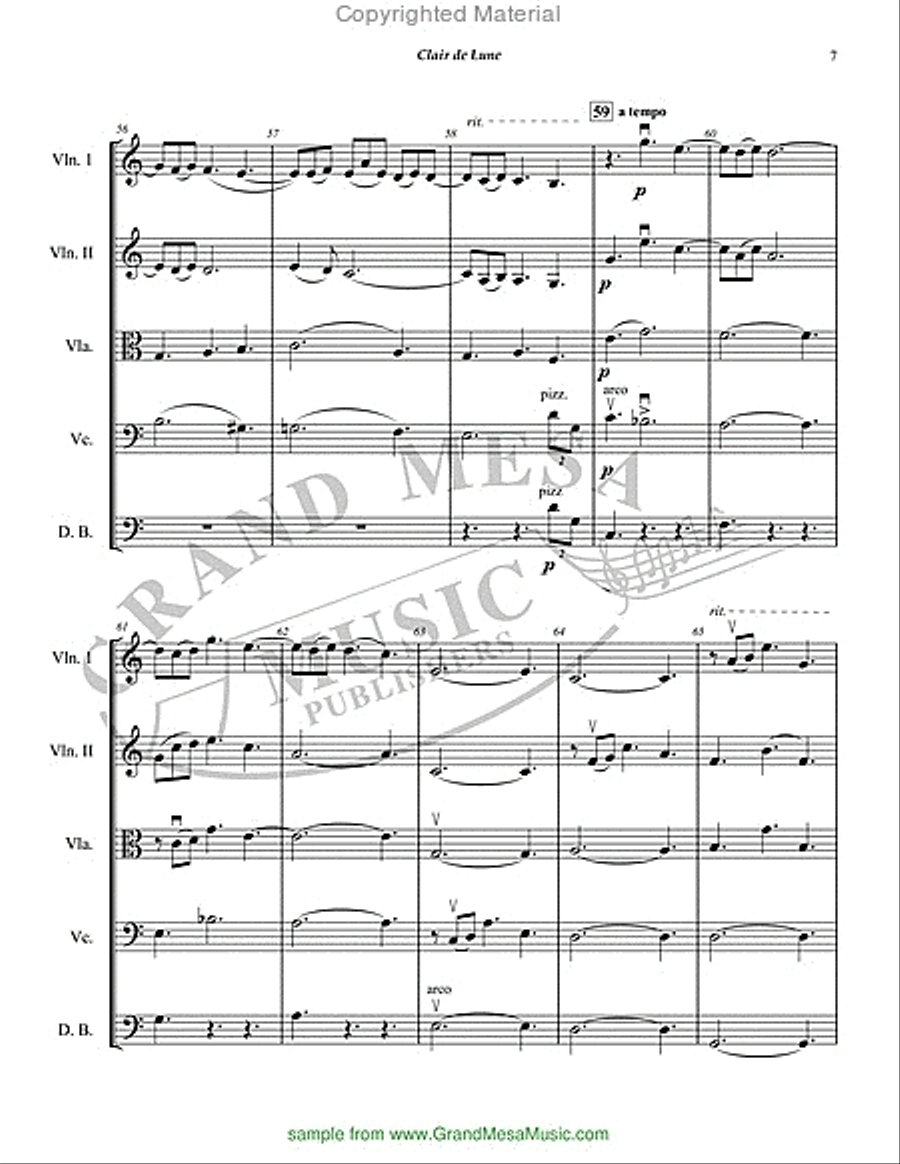 Clair De Lune String Orchestra scores gallery preview page 8