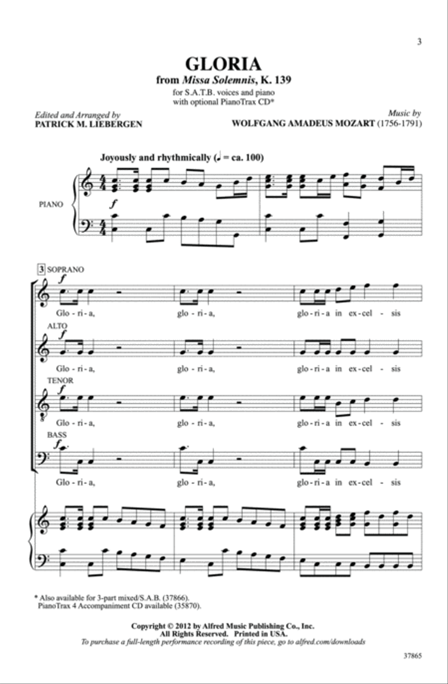 Gloria (from Missa Solemnis, K. 139)