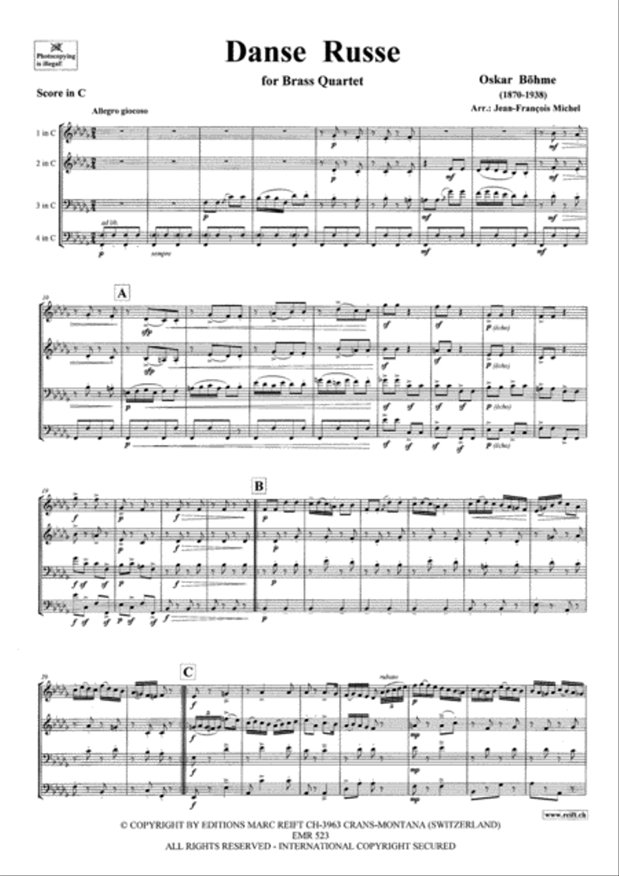 Danse Russe Brass Quartet scores gallery preview page 4