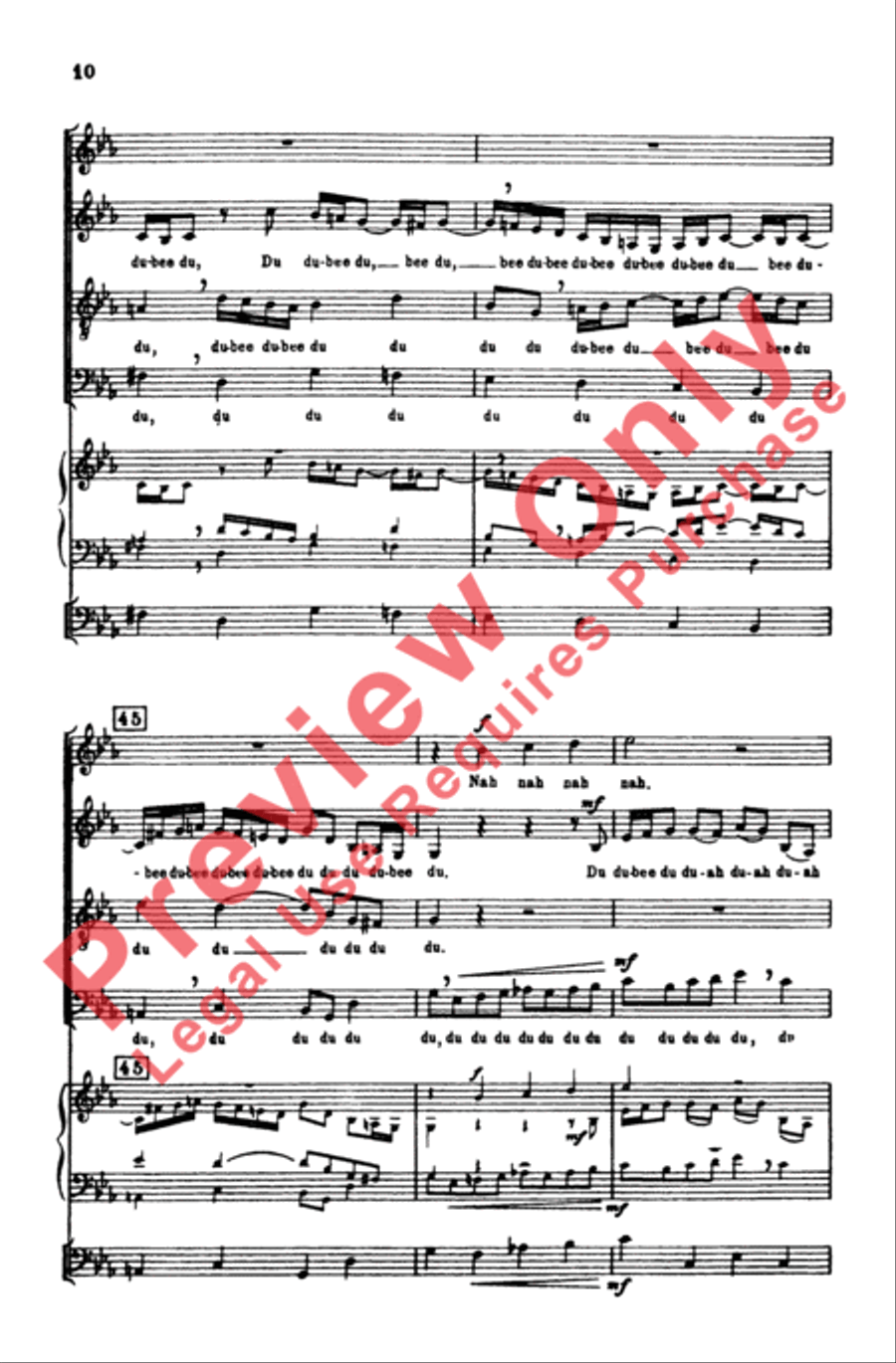 Sleepytime Bach (Sleepers Wake, Cantata 140) 4-Part scores gallery preview page 10