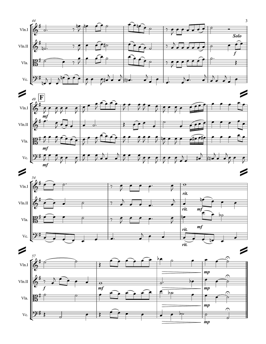 Merry Christmas, Darling String Quartet scores gallery preview page 4