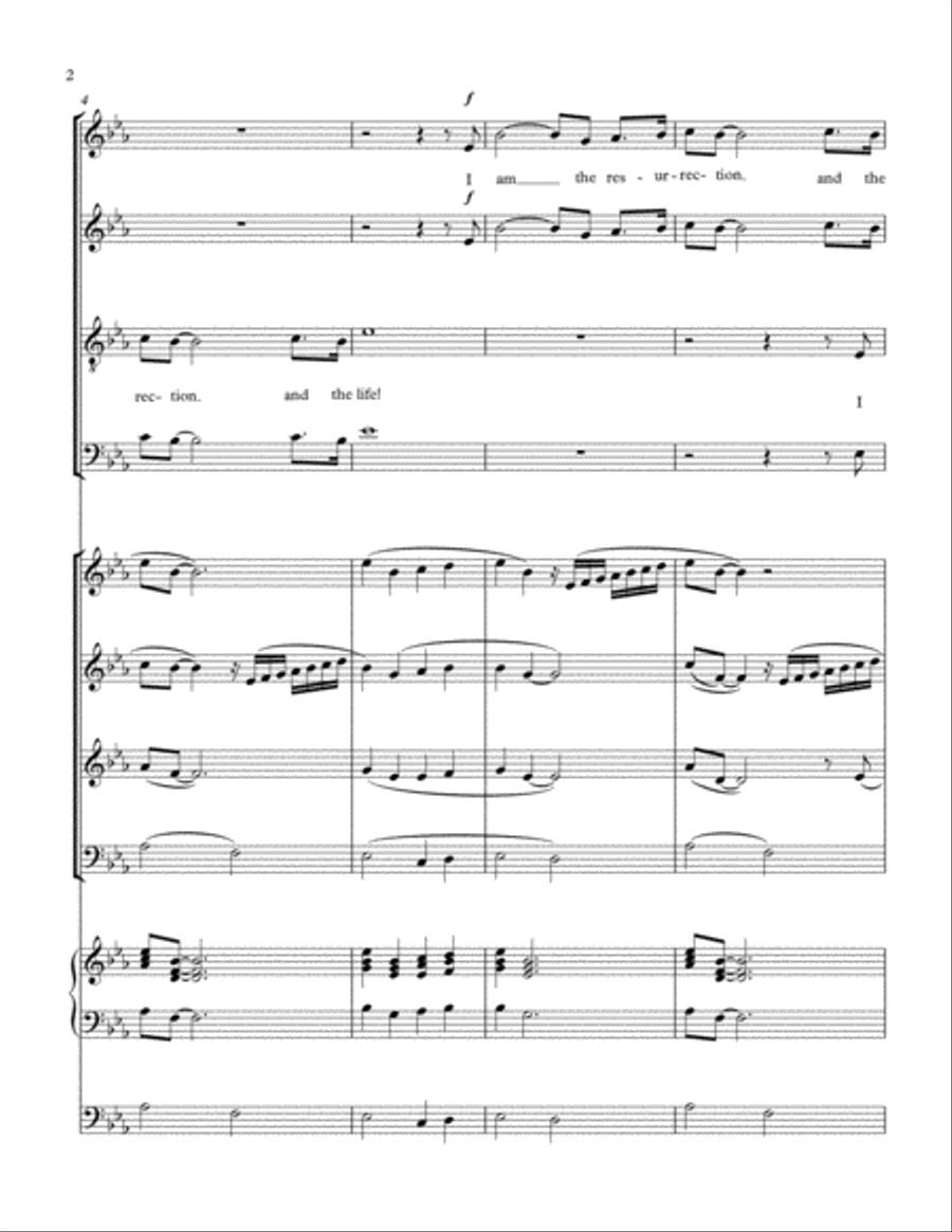 I Am the Resurrection and the Life (SATB/Brass/Organ) 4-Part scores gallery preview page 2