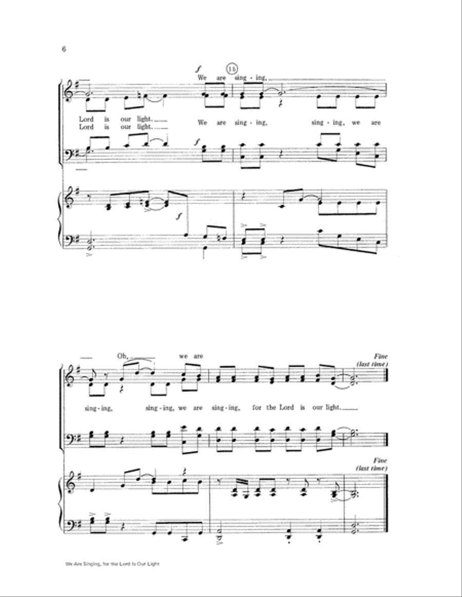 We Are Singing, for the Lord Is Our Light Choir scores gallery preview page 6