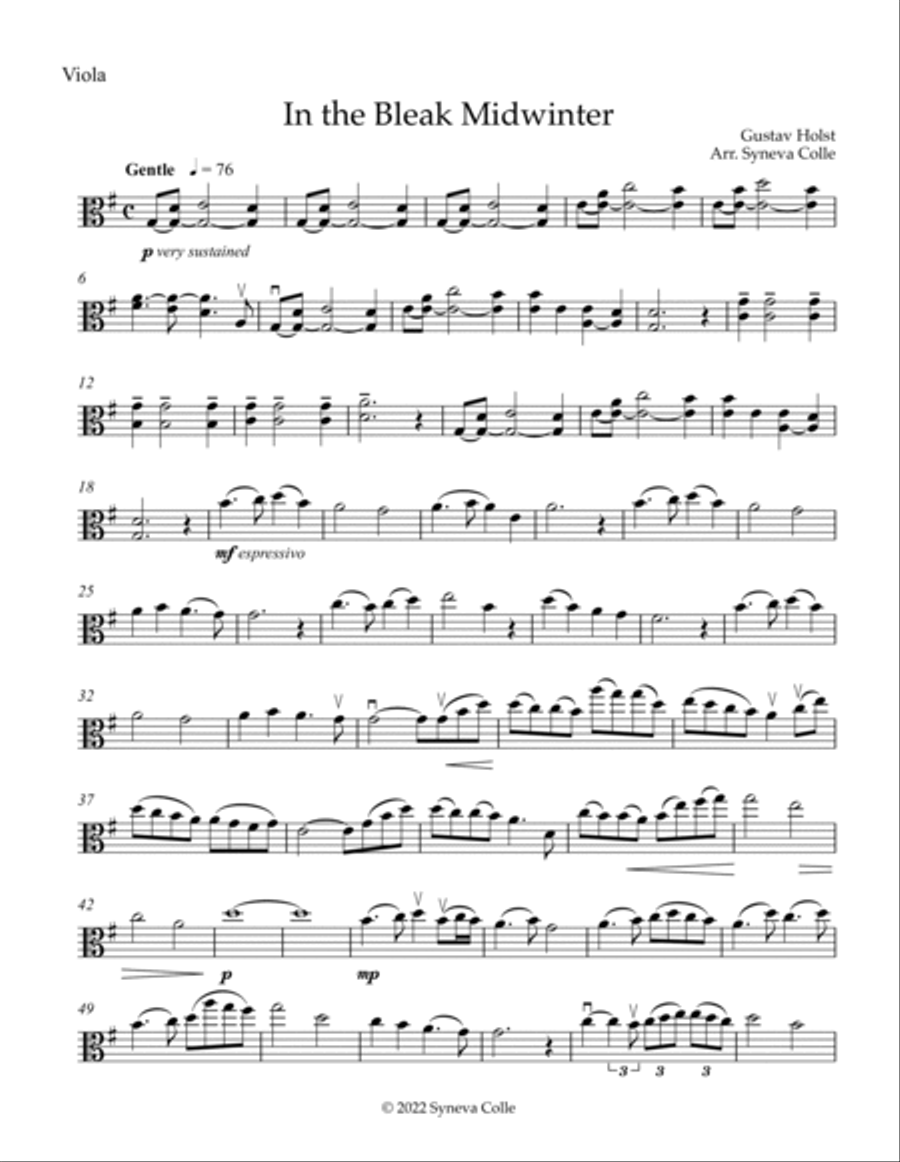 In the Bleak Midwinter String Duet scores gallery preview page 4