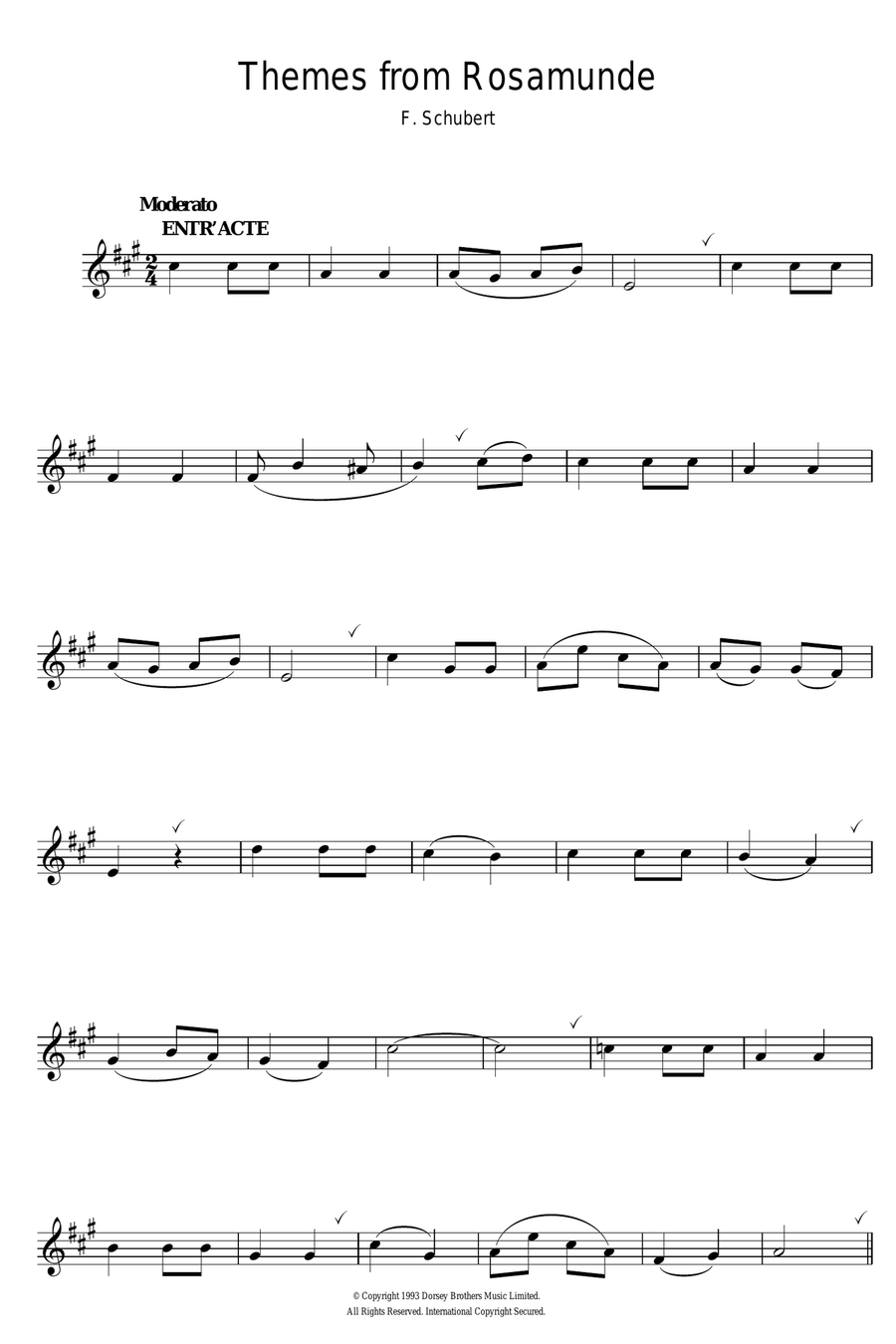 Rosamunde Overture Alto Saxophone scores gallery preview page 1