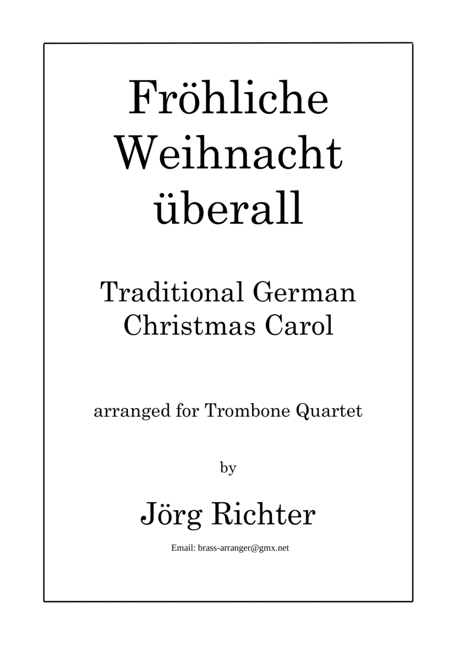 Merry Christmas everywhere (Fröhliche Weihnacht überall) for Trombone Quartet Brass Quartet scores gallery preview page 1