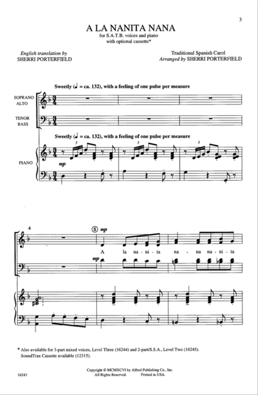 A La Nanita Nana A La Nanita Nana 4-Part scores gallery preview page 14