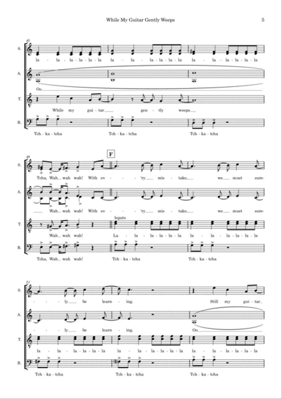 While My Guitar Gently Weeps (arr. Sam Burns) SSAATTBB scores gallery preview page 5