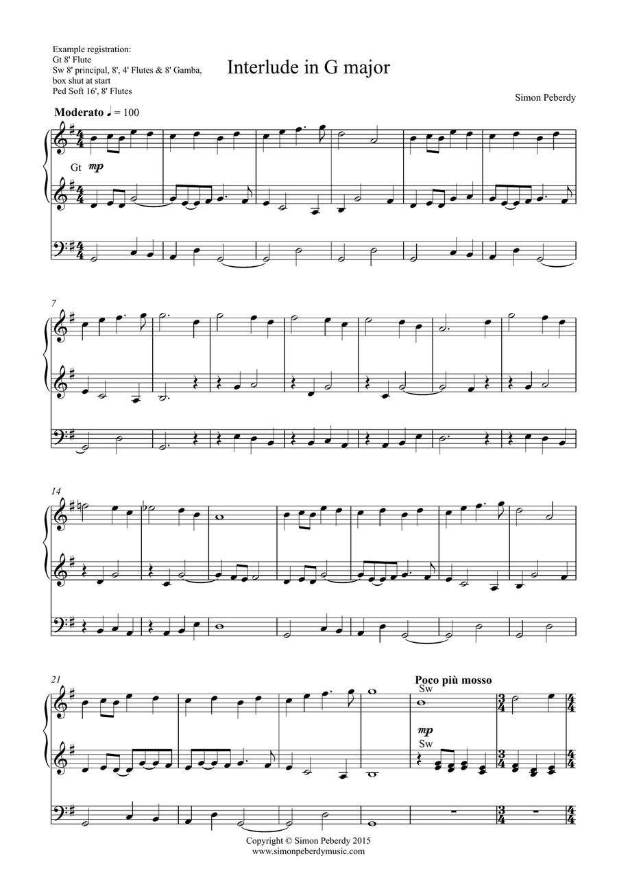 Organ Interlude in G major Small Ensemble scores gallery preview page 2
