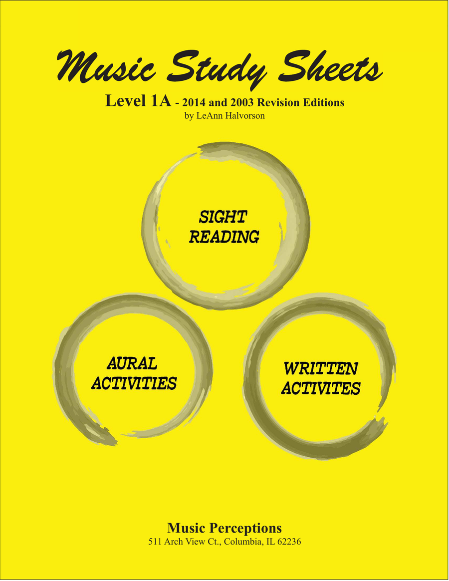 Music Study Sheets Level 1A 2014 and 2003 editions Piano Method scores gallery preview page 1