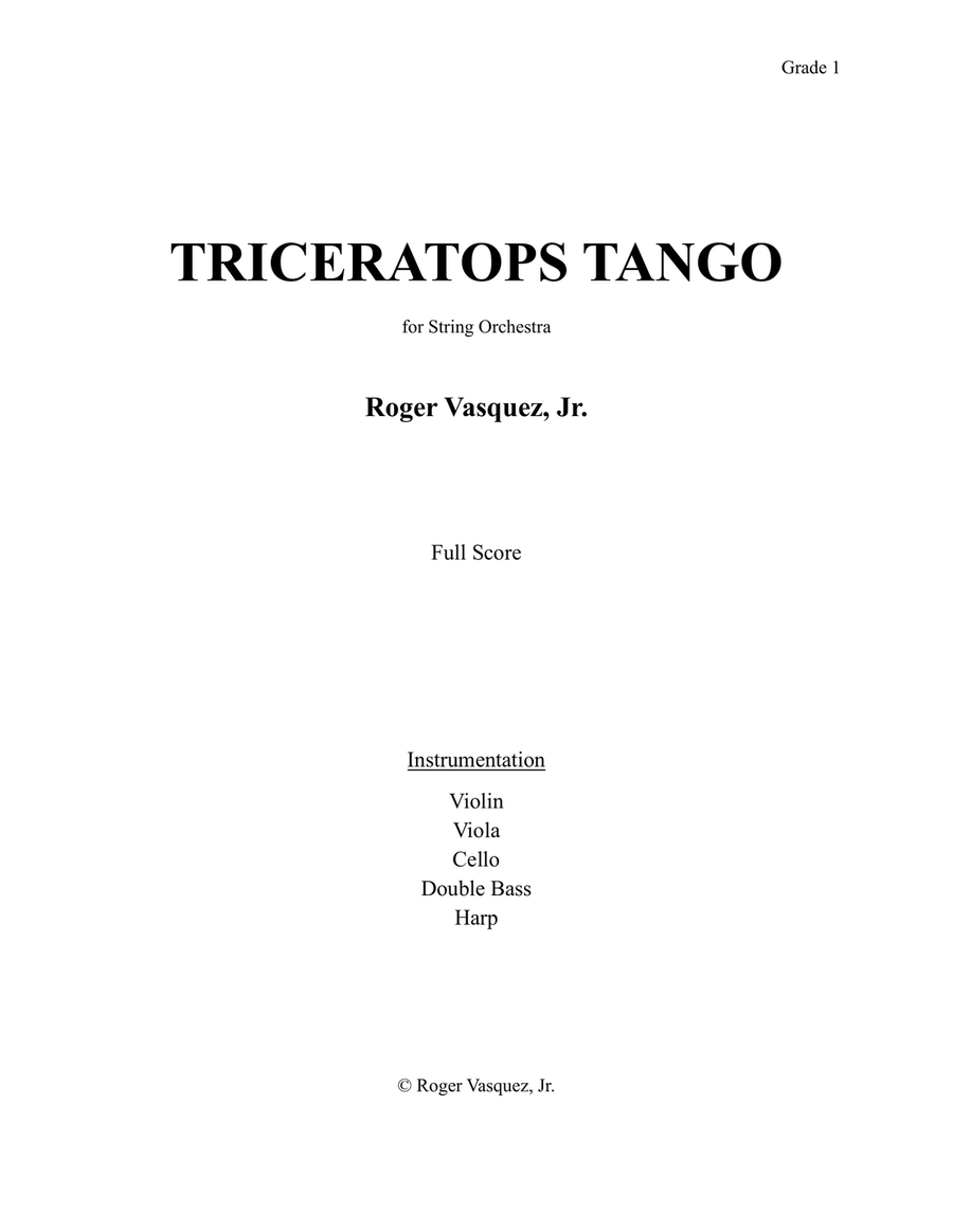 Triceratops Tango Triceratops Tango String Orchestra scores gallery preview page 1