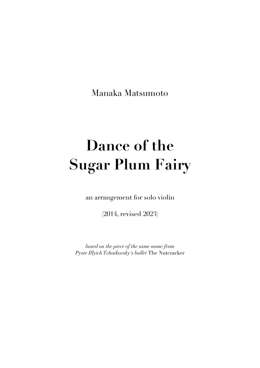 The Nutcracker - Dance of the Sugar Plum Fairy for solo violin Violin Solo scores gallery preview page 1