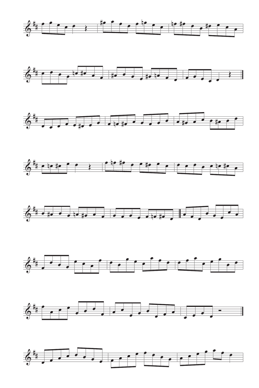 Jazzy scales and patterns in 12 keys - treble clef