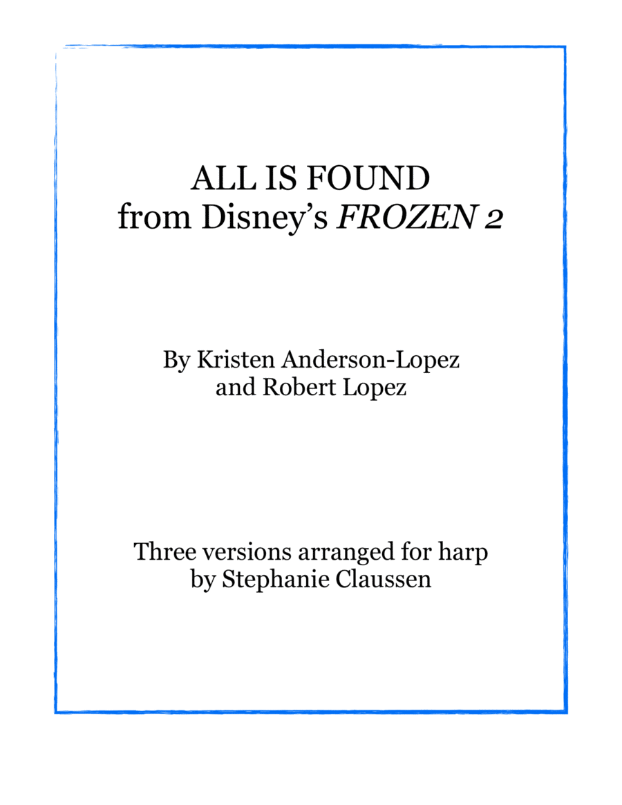 All Is Found Harp scores gallery preview page 1