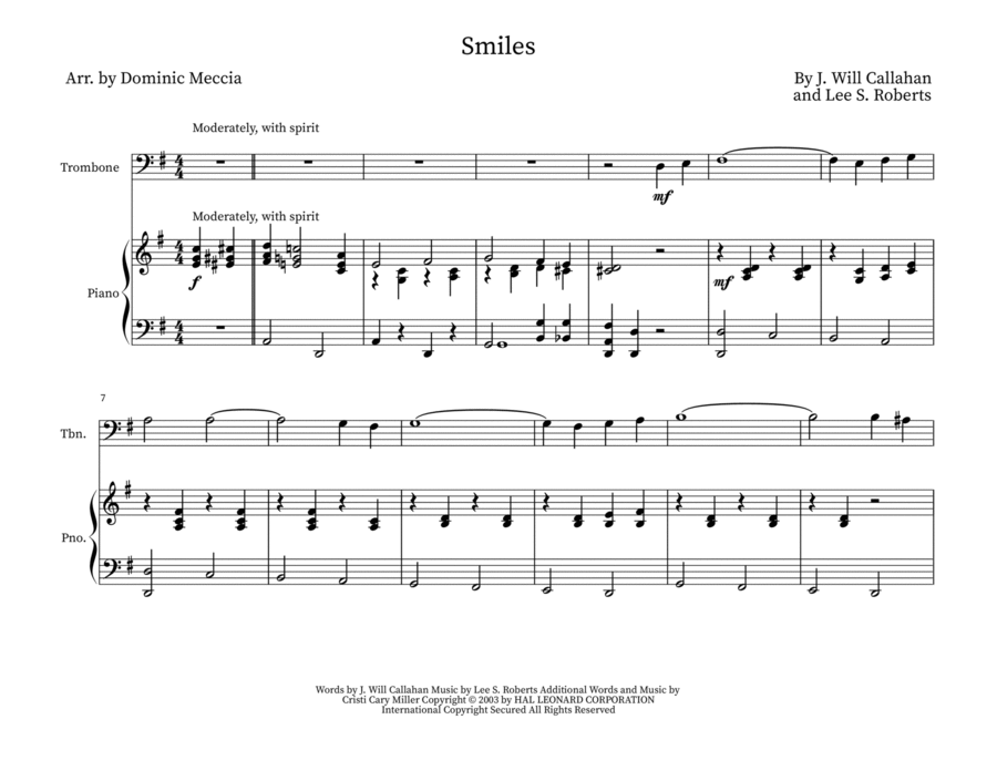 Smiles Piano scores gallery preview page 1