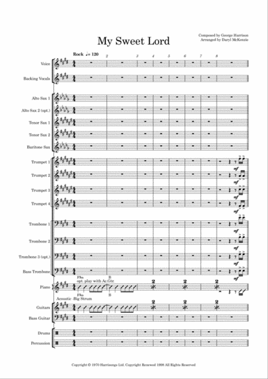 My Sweet Lord My Sweet Lord Jazz Ensemble scores gallery preview page 1