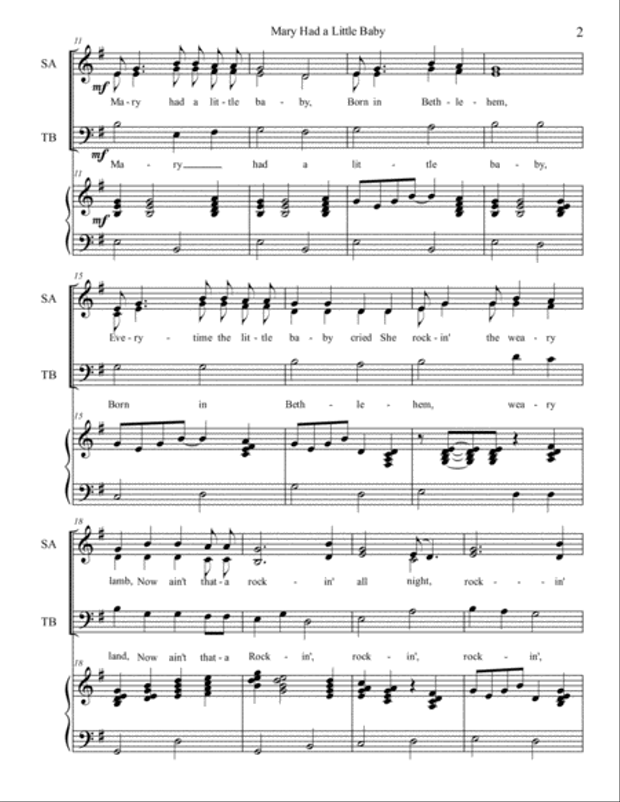 The Rockin' Carol (SAB) 3-Part scores gallery preview page 4