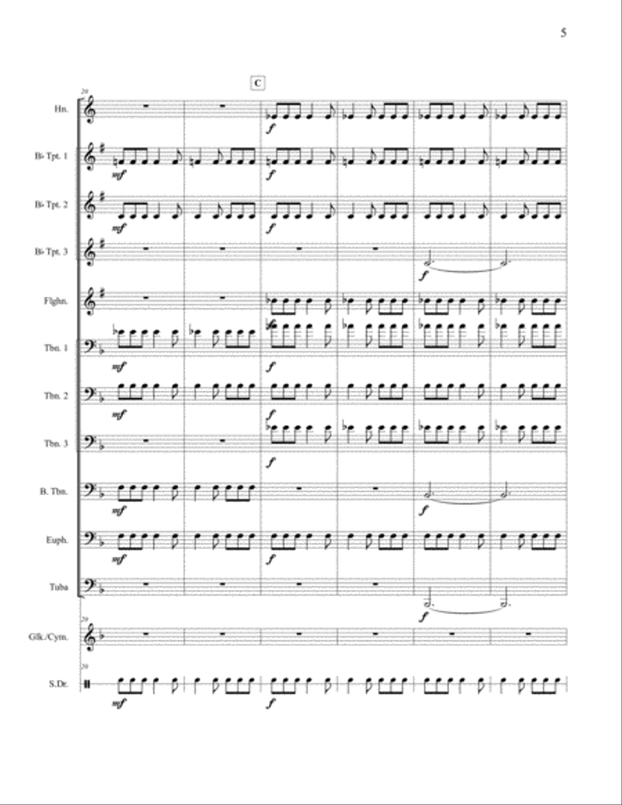Fanfare and Tarantella Brass Ensemble scores gallery preview page 5