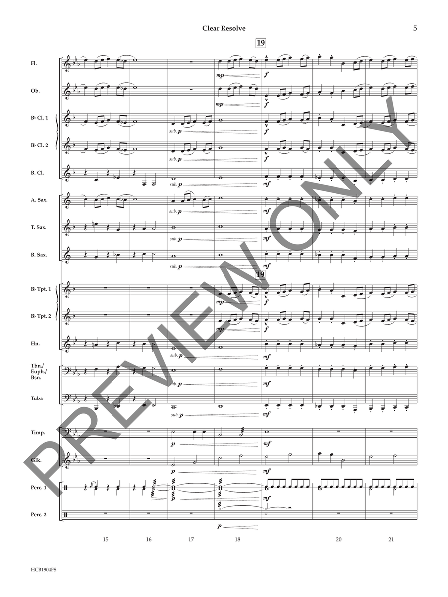 Clear Resolve (Score) Concert Band scores gallery preview page 6