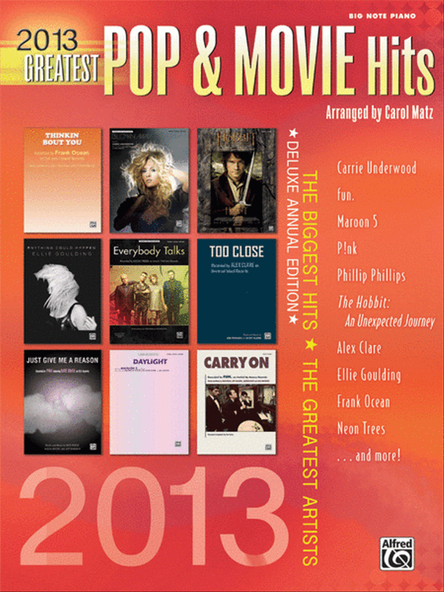 2013 Greatest Pop & Movie Hits Easy Piano scores gallery preview page 1