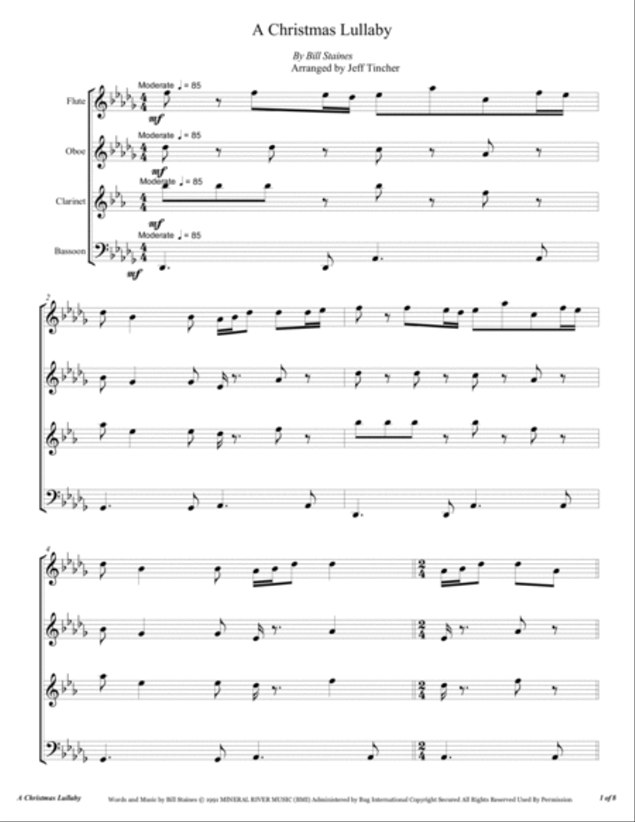 A Christmas Lullaby A Christmas Lullaby Woodwind Quartet scores gallery preview page 2