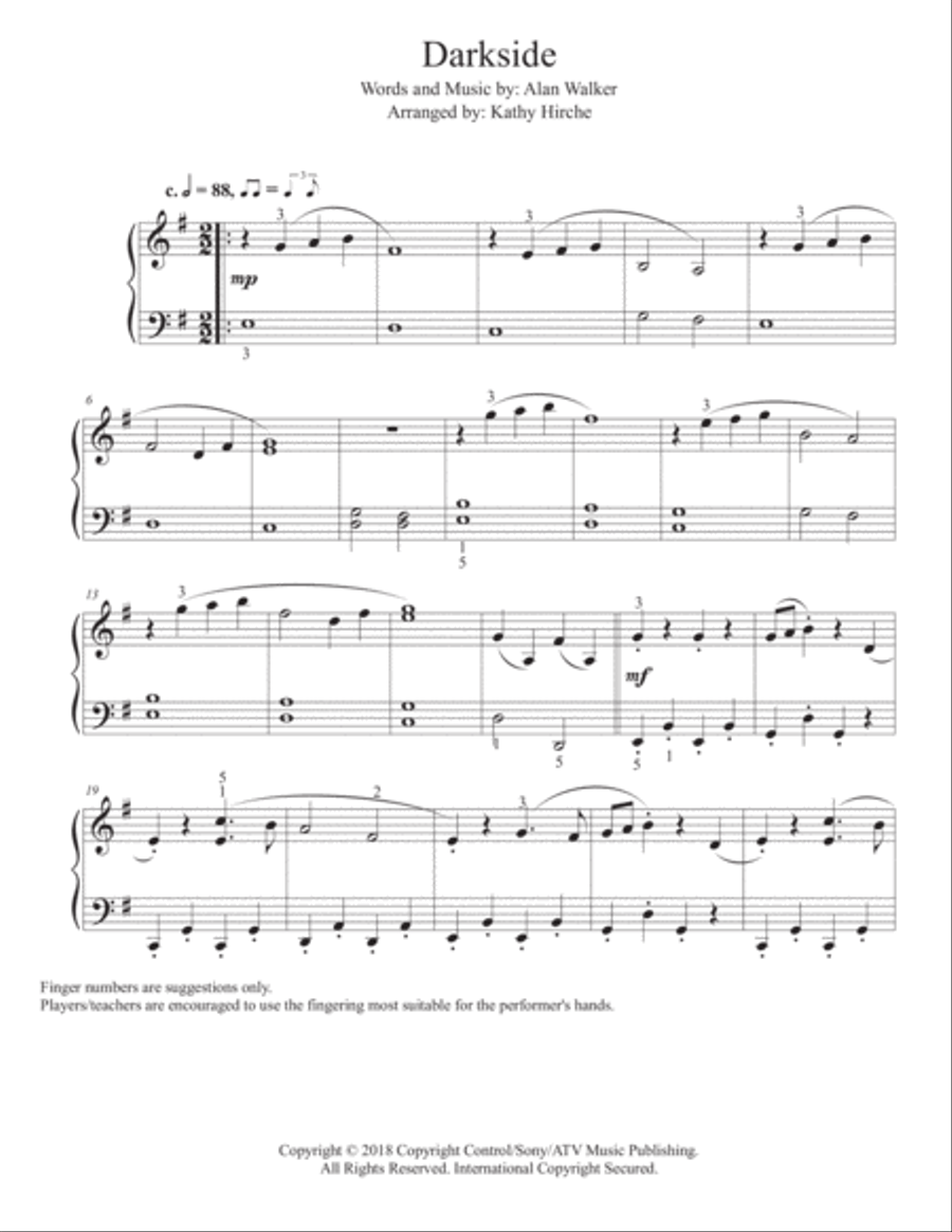 Darkside Piano Solo scores gallery preview page 2
