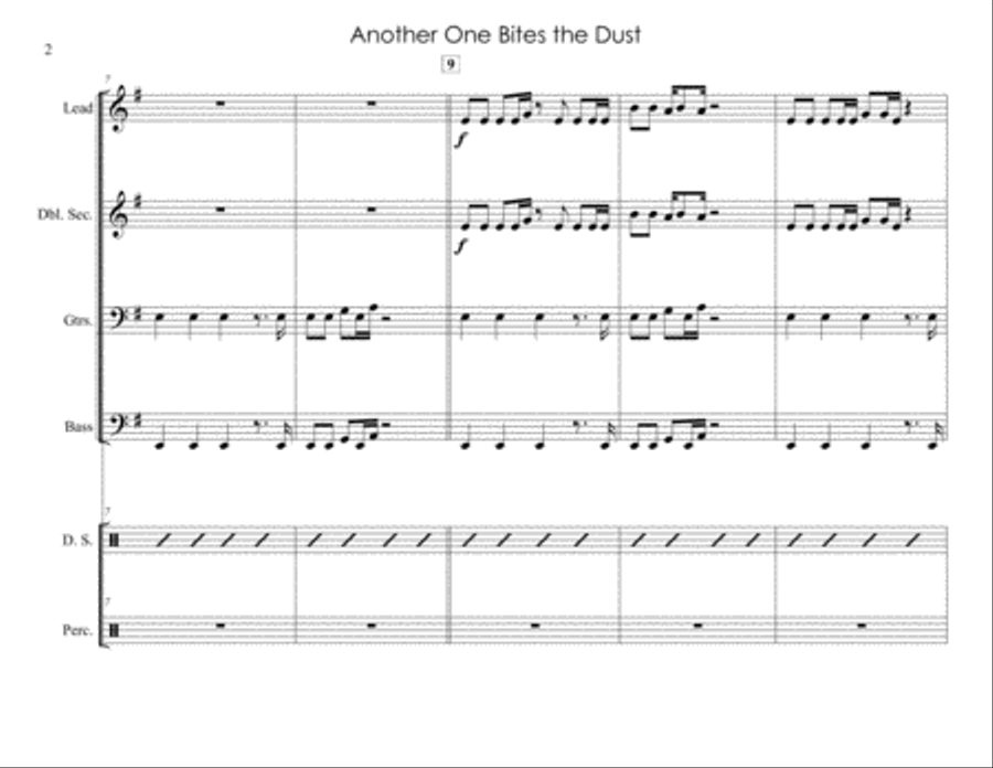 Another One Bites The Dust Steel Drum Band scores gallery preview page 2