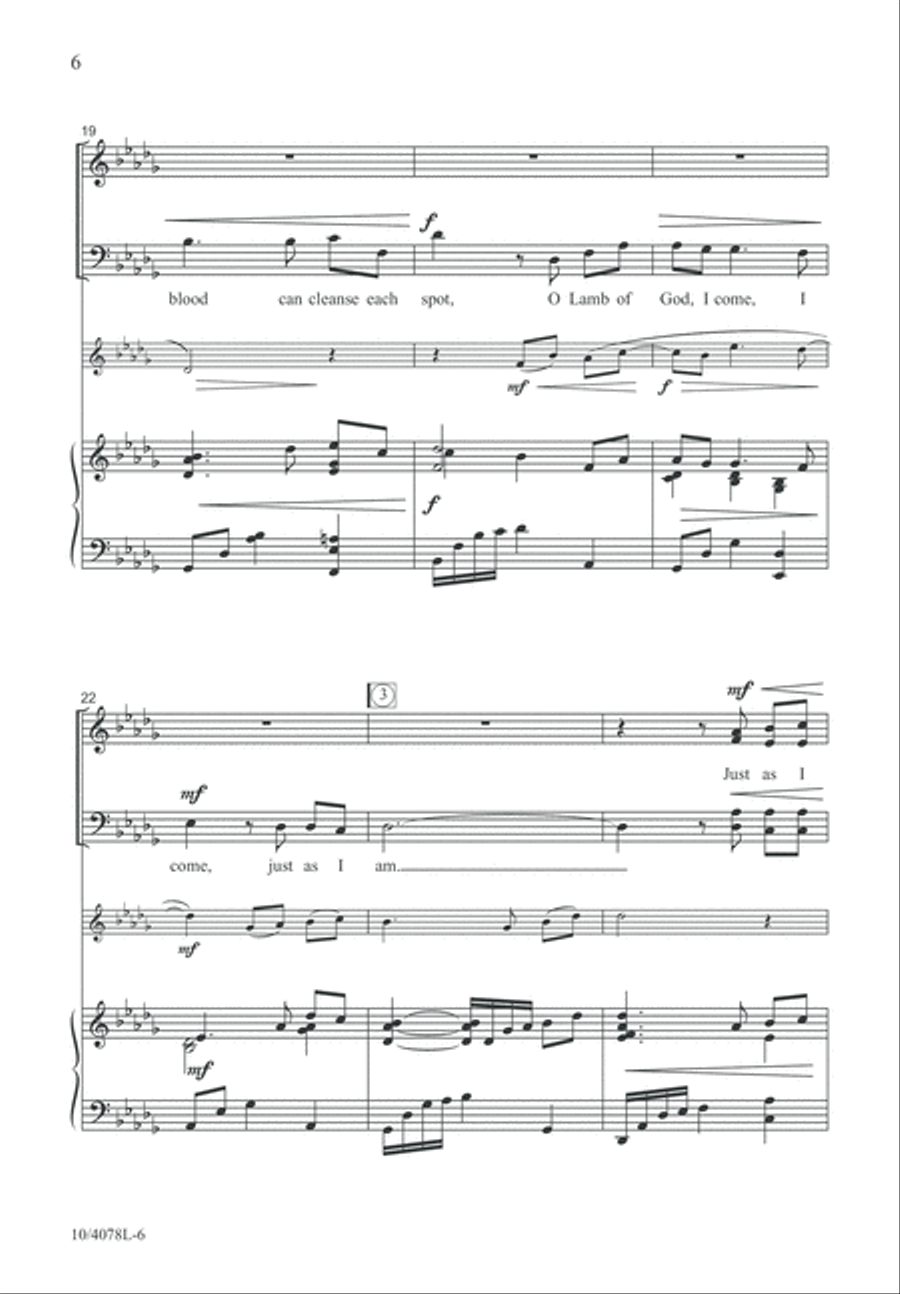 Just As I Am, I Come 4-Part scores gallery preview page 7