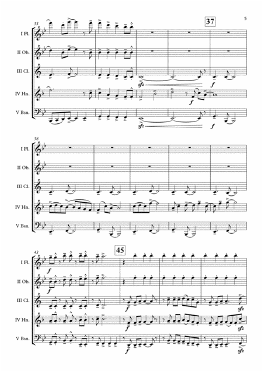 Shut Up And Dance Woodwind Quintet scores gallery preview page 6