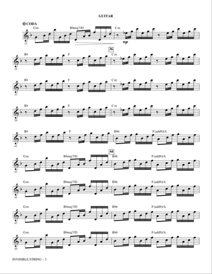 invisible string (arr. Audrey Snyder) - Guitar Choir scores gallery preview page 3