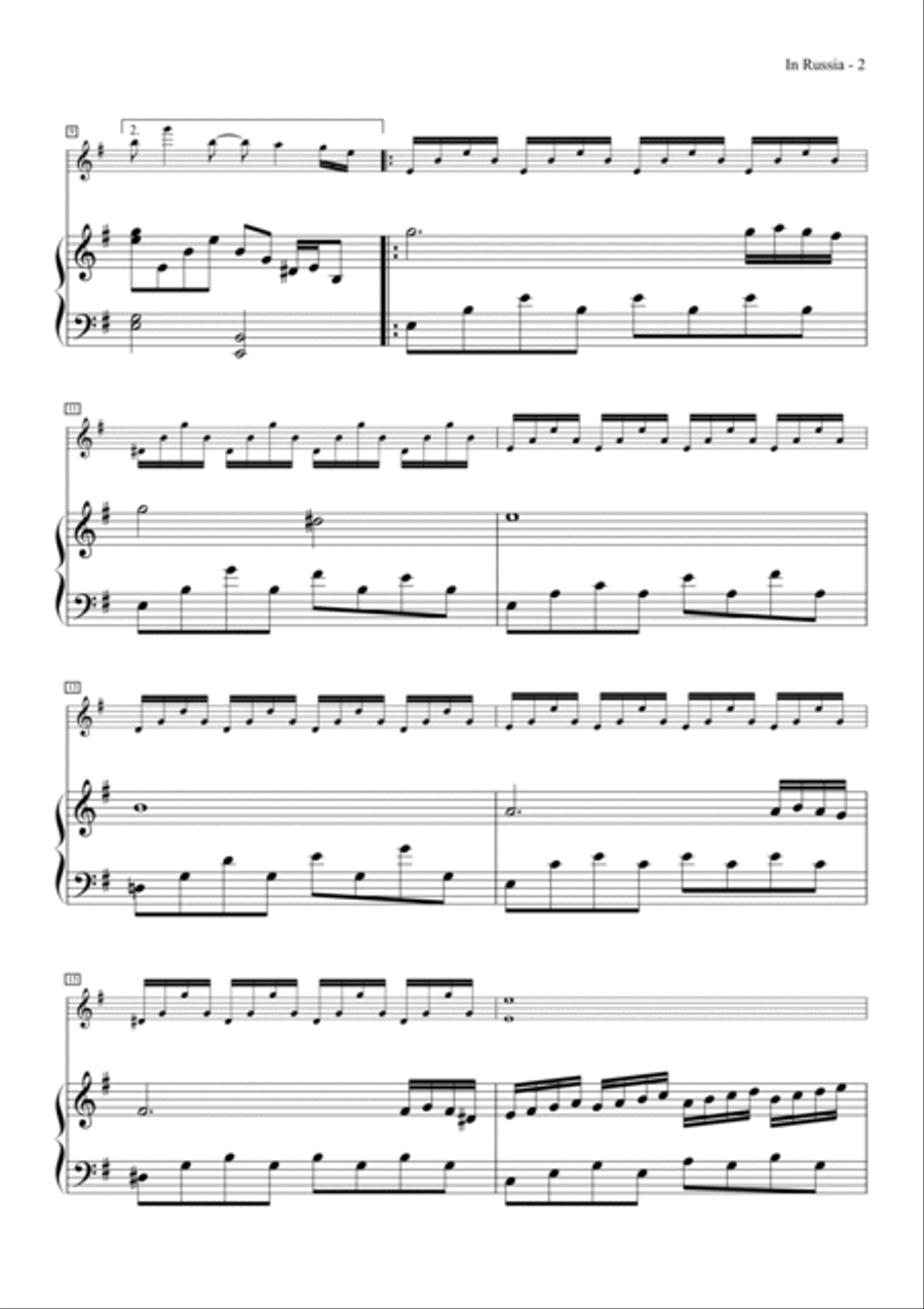 In Russia Violin Solo scores gallery preview page 2