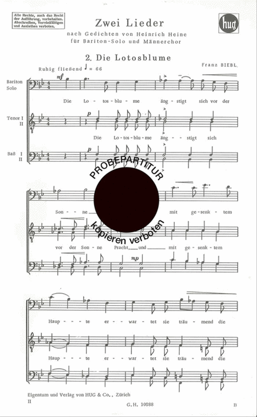 Lotosblume Lotosblume Men's Choir scores gallery preview page 1